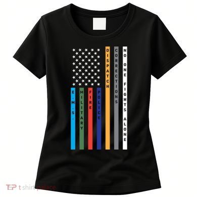 No One Fights Alone Support Our Heroes Flag Women's T-Shirt
