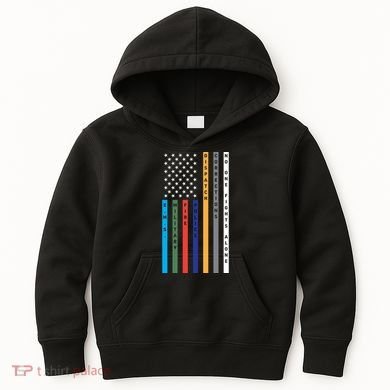 No One Fights Alone Support Our Heroes Flag Kids Hoodie