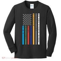 No One Fights Alone Support Our Heroes Flag Kids Long Sleeve Shirt thumb 0