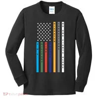 No One Fights Alone Support Our Heroes Flag Kids Long Sleeve Shirt thumb 0
