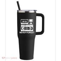 Never Forget Audio Cassette 70s 80s 90s Gift 40oz Vacuum Insulated Stainless Steel Travel Tumbler thumb 0