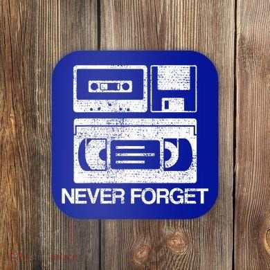 Never Forget Audio Cassette 70s 80s 90s Gift Coaster