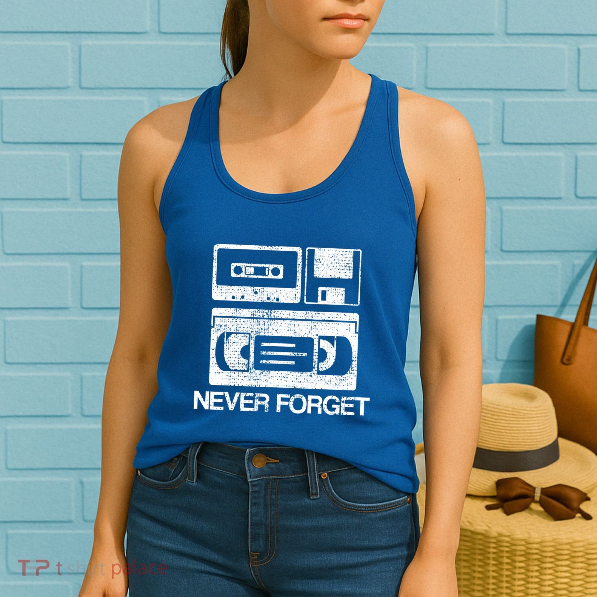 Never Forget Audio Cassette 70s 80s 90s Gift Women's Tank Top
