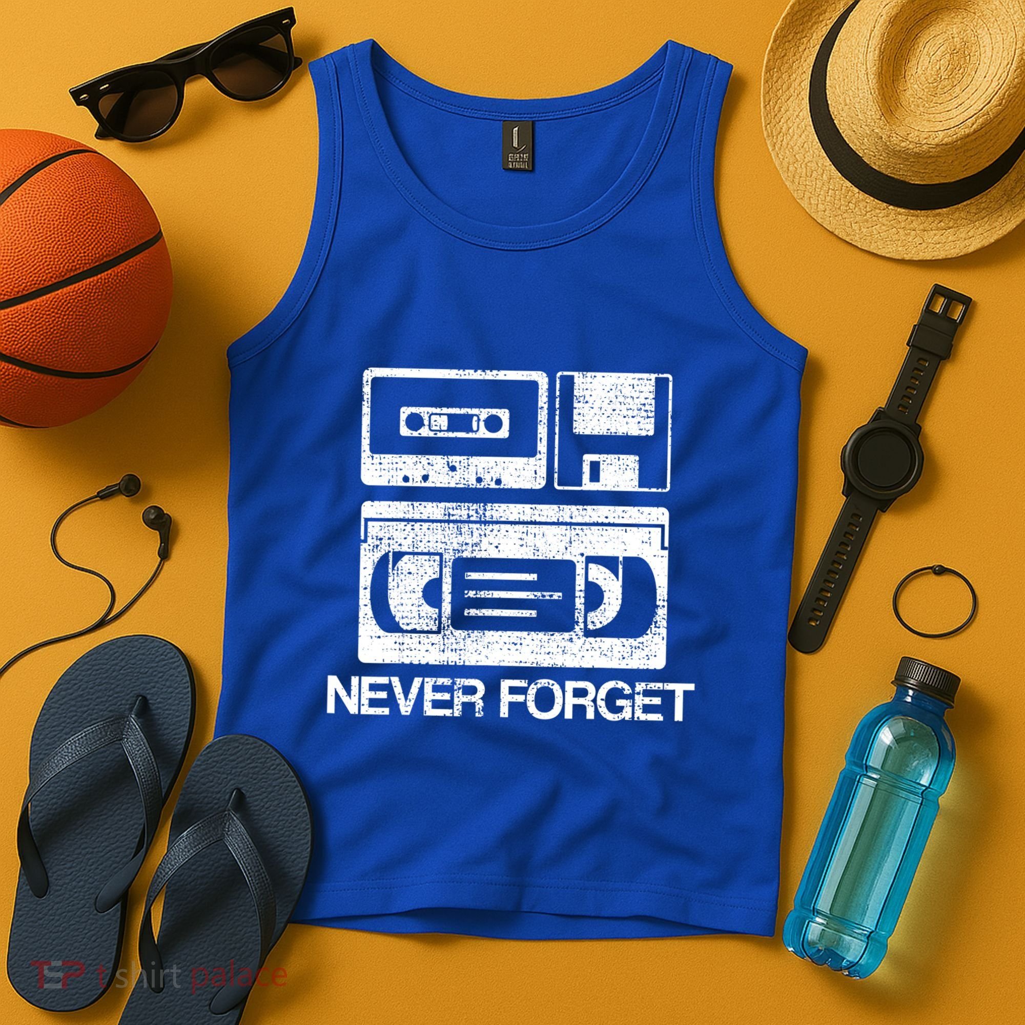 Never Forget Audio Cassette 70s 80s 90s Gift Tank Top