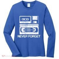 Never Forget Audio Cassette 70s 80s 90s Gift Women's Long Sleeve Shirt thumb 0