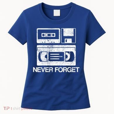 Never Forget Audio Cassette 70s 80s 90s Gift Women's T-Shirt
