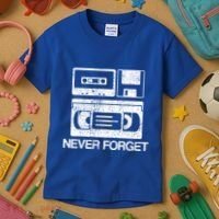 Never Forget Audio Cassette 70s 80s 90s Gift Kids T-Shirt thumb 3