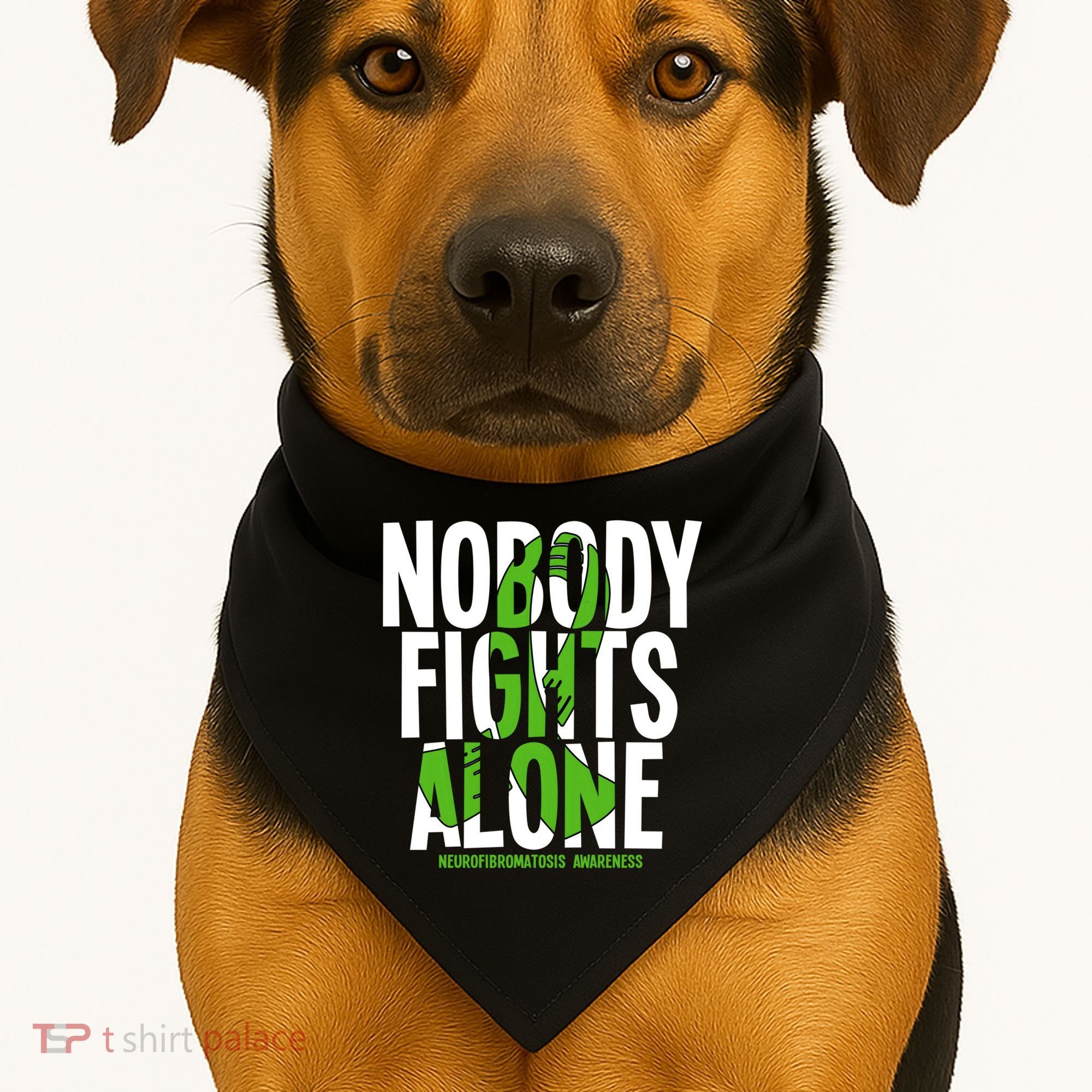 Nobody Fights Alone Neurofibromatosis Awareness Gift USA-Made Doggie Bandana