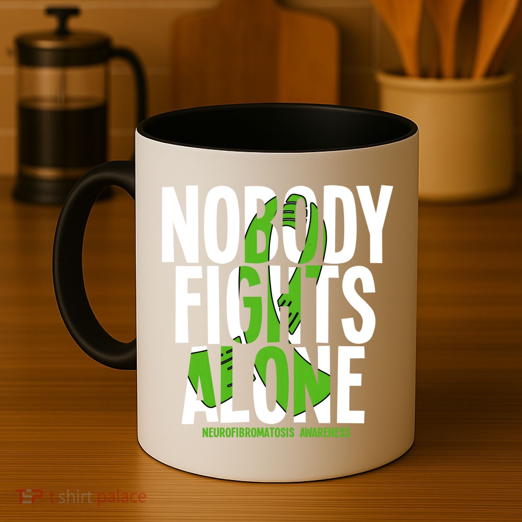 Nobody Fights Alone Neurofibromatosis Awareness Gift Coffee Mug