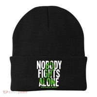 Nobody Fights Alone Neurofibromatosis Awareness Gift Beanie thumb 0