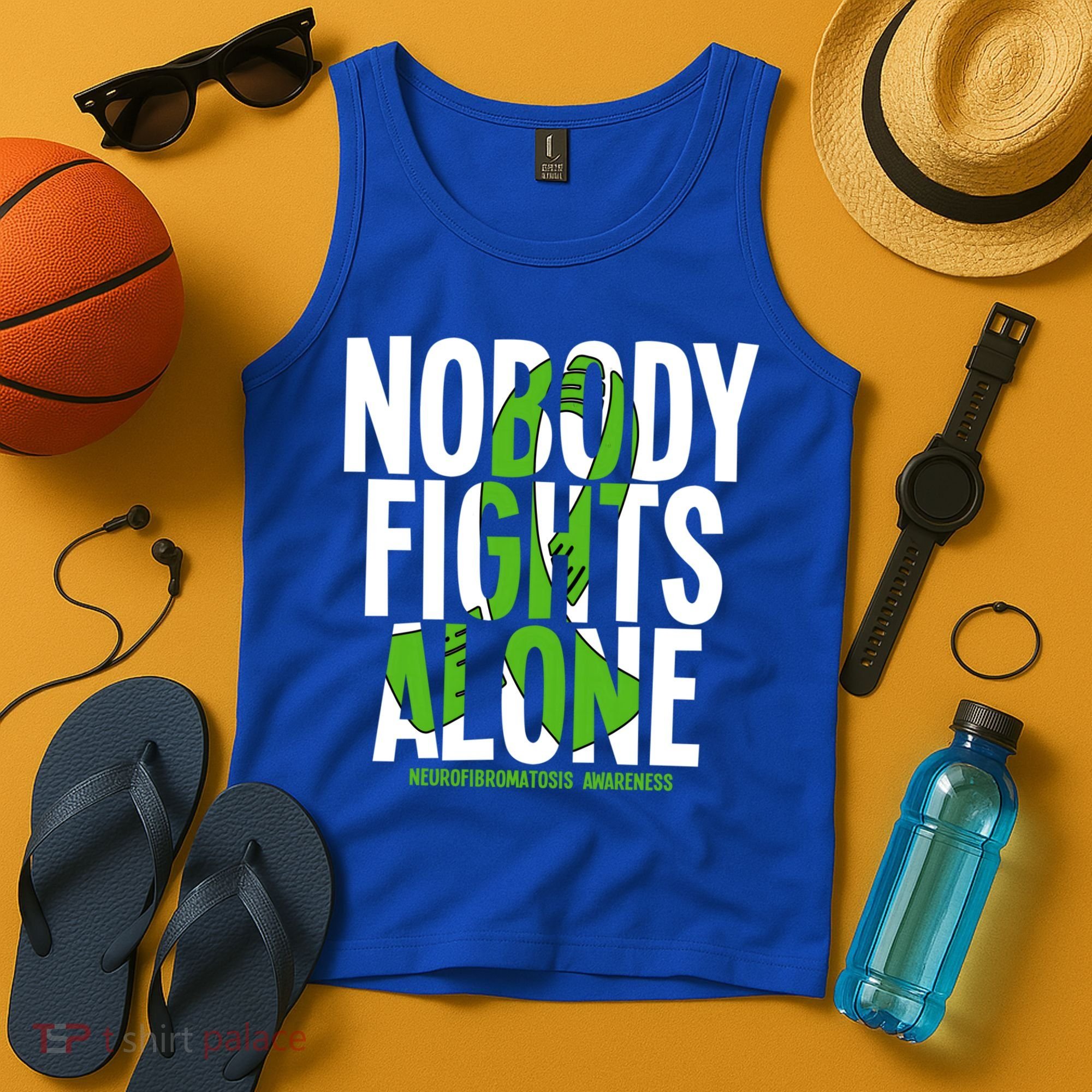 Nobody Fights Alone Neurofibromatosis Awareness Gift Tank Top