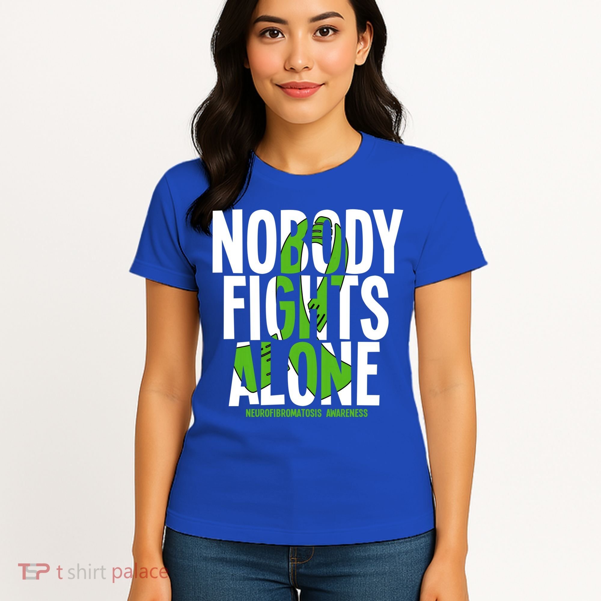 Nobody Fights Alone Neurofibromatosis Awareness Gift Women's T-Shirt