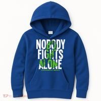 Nobody Fights Alone Neurofibromatosis Awareness Gift Kids Hoodie thumb 0