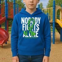 Nobody Fights Alone Neurofibromatosis Awareness Gift Kids Hoodie thumb 2