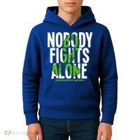 Nobody Fights Alone Neurofibromatosis Awareness Gift Kids Hoodie thumb 4