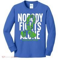 Nobody Fights Alone Neurofibromatosis Awareness Gift Kids Long Sleeve Shirt thumb 0