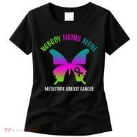 Nobody Fights Alone Metastatic Breast Cancer Women's T-Shirt thumb 0