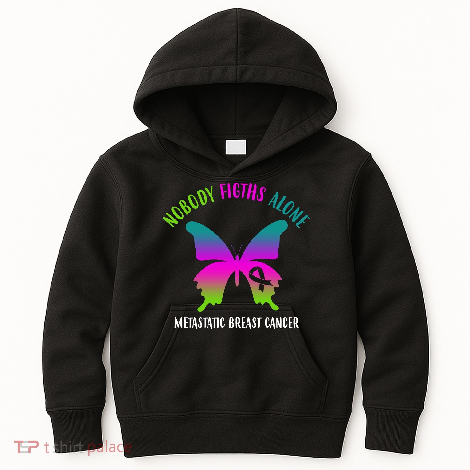 Nobody Fights Alone Metastatic Breast Cancer Kids Hoodie