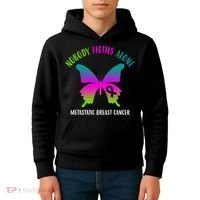 Nobody Fights Alone Metastatic Breast Cancer Kids Hoodie thumb 4
