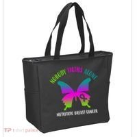 Nobody Fights Alone Metastatic Breast Cancer Tote Bag thumb 2
