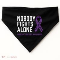 Nobody Fights Alone Purple Domestic Violence Awareness USA-Made Doggie Bandana thumb 0