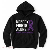 Nobody Fights Alone Purple Domestic Violence Awareness Hoodie thumb 0