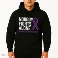 Nobody Fights Alone Purple Domestic Violence Awareness Hoodie thumb 2