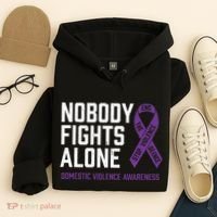 Nobody Fights Alone Purple Domestic Violence Awareness Hoodie thumb 4