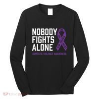 Nobody Fights Alone Purple Domestic Violence Awareness Long Sleeve Shirt thumb 0