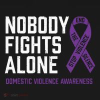 Nobody Fights Alone Purple Domestic Violence Awareness Sweatshirt thumb 3