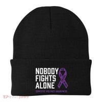 Nobody Fights Alone Purple Domestic Violence Awareness Beanie thumb 0