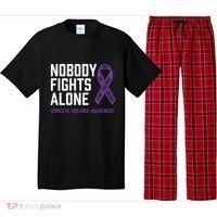 Nobody Fights Alone Purple Domestic Violence Awareness Pajama Set thumb 0