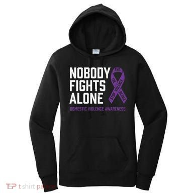 Nobody Fights Alone Purple Domestic Violence Awareness Women's Hoodie