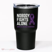 Nobody Fights Alone Purple Domestic Violence Awareness Tumbler thumb 0