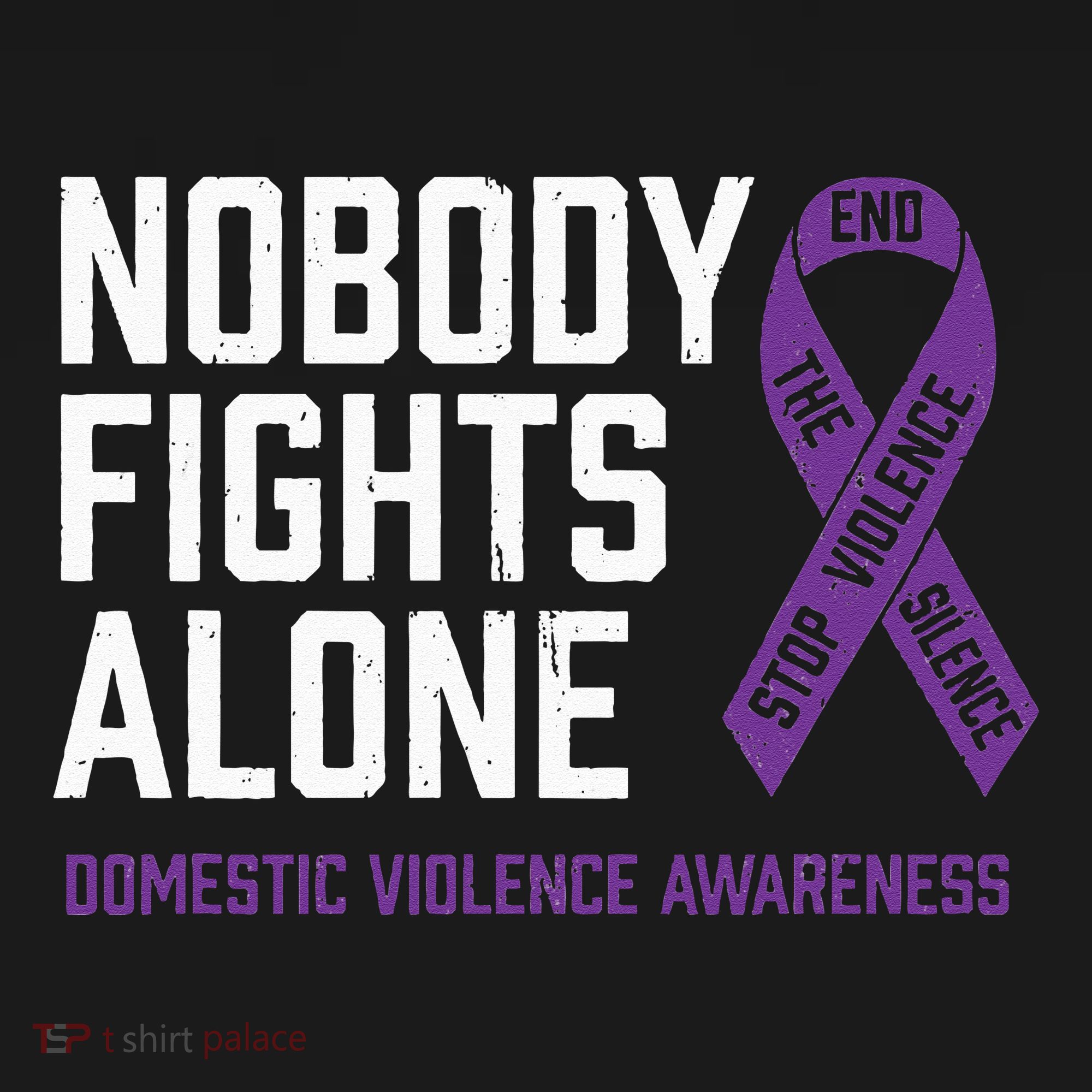 Nobody Fights Alone Purple Domestic Violence Awareness Mousepad