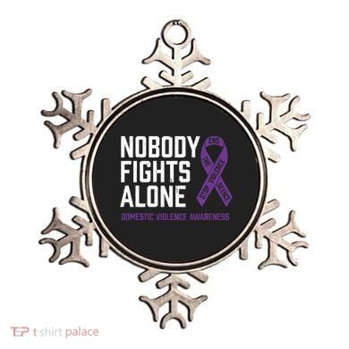 Nobody Fights Alone Purple Domestic Violence Awareness Ornament