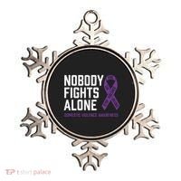 Nobody Fights Alone Purple Domestic Violence Awareness Ornament thumb 0