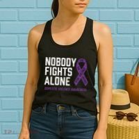 Nobody Fights Alone Purple Domestic Violence Awareness Women's Tank Top thumb 2