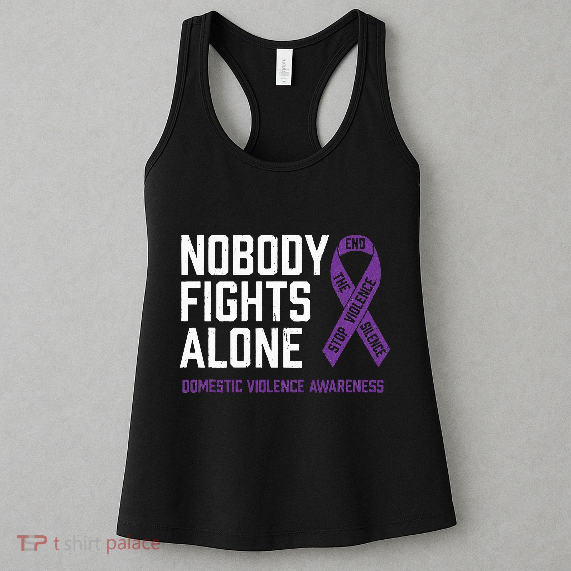 Nobody Fights Alone Purple Domestic Violence Awareness Women's Tank Top