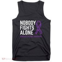 Nobody Fights Alone Purple Domestic Violence Awareness Tank Top thumb 0