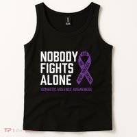 Nobody Fights Alone Purple Domestic Violence Awareness Tank Top thumb 2