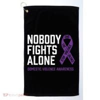 Nobody Fights Alone Purple Domestic Violence Awareness Golf Towel thumb 0