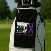 Nobody Fights Alone Purple Domestic Violence Awareness Golf Towel thumb 2