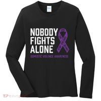 Nobody Fights Alone Purple Domestic Violence Awareness Women's Long Sleeve Shirt thumb 0
