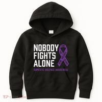 Nobody Fights Alone Purple Domestic Violence Awareness Kids Hoodie thumb 0