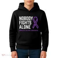 Nobody Fights Alone Purple Domestic Violence Awareness Kids Hoodie thumb 4