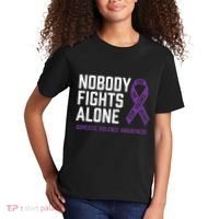 Nobody Fights Alone Purple Domestic Violence Awareness Kids T-Shirt thumb 2
