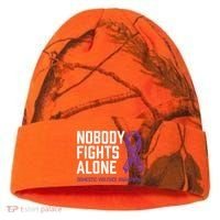 Nobody Fights Alone Purple Domestic Violence Awareness Kati Licensed 12" Camo Cuffed Beanie thumb 0