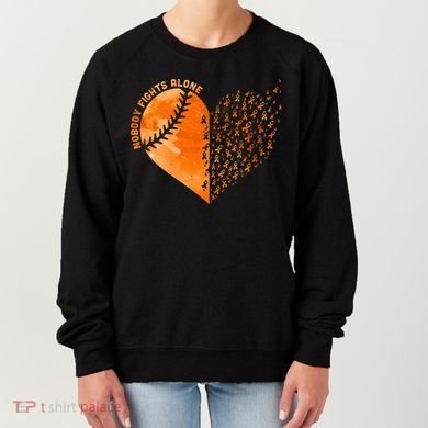 Nobody Fights Alone Orange Baseball MS Awareness Women's Sweatshirt