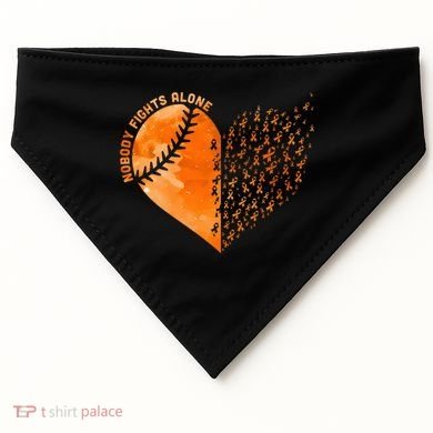 Nobody Fights Alone Orange Baseball MS Awareness USA-Made Doggie Bandana